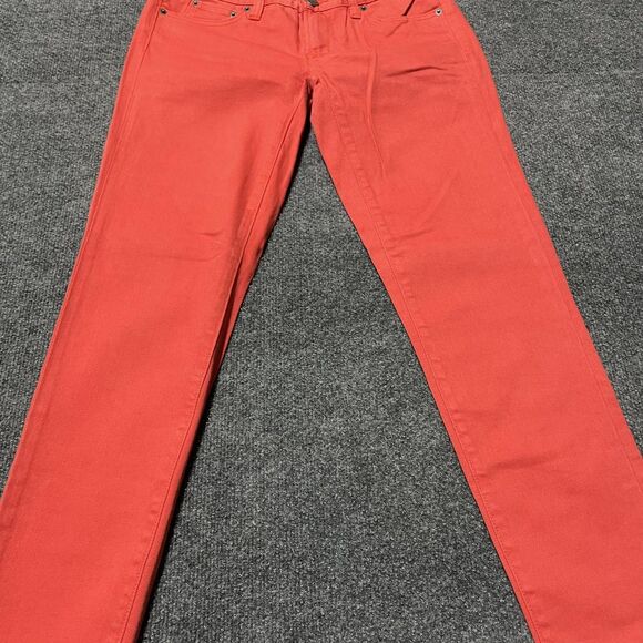 J Crew Toothpick Jeans Womens 25 Red Stretch Slim Fit Pants Classic Style - Picture 3 of 11